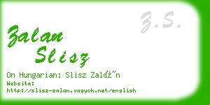 zalan slisz business card